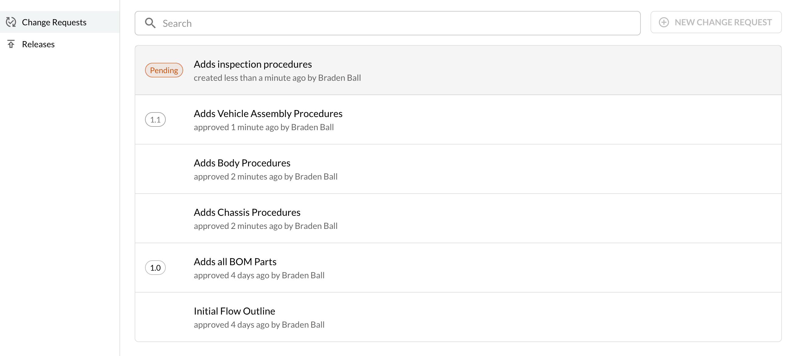 Change requests and releases – version control