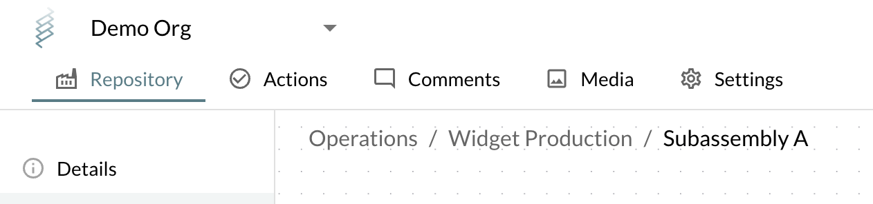 navigation breadcrumbs